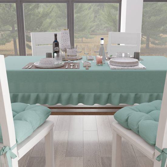 PETTI Tovaglia da Tavola, Tovaglia con Volant, Copritavolo con Volant, Verde Acqua Fino al 55% di sconto
