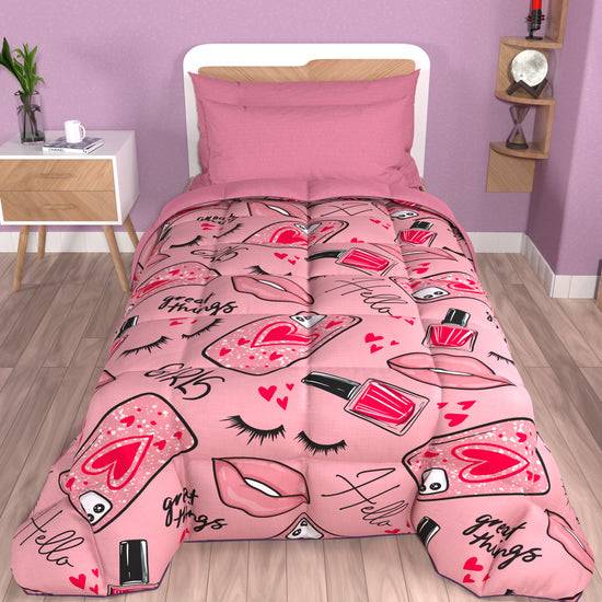 PETTI Piumone, Trapunta Matrimoniale, Singola, Piazza e Mezza, Lipstick Rosa Outlet