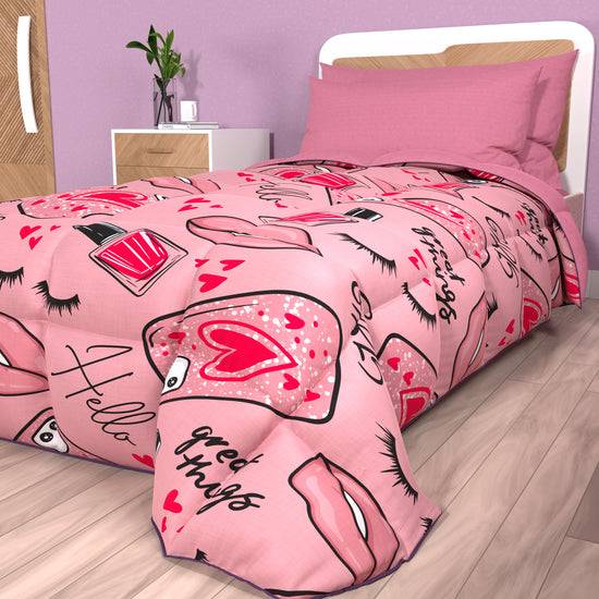 PETTI Piumone, Trapunta Matrimoniale, Singola, Piazza e Mezza, Lipstick Rosa Outlet