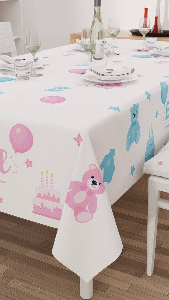 PETTI Tovaglia da tavola Antimacchia, Copritavolo da Cucina, Boy or Girl Offerta Anniversario