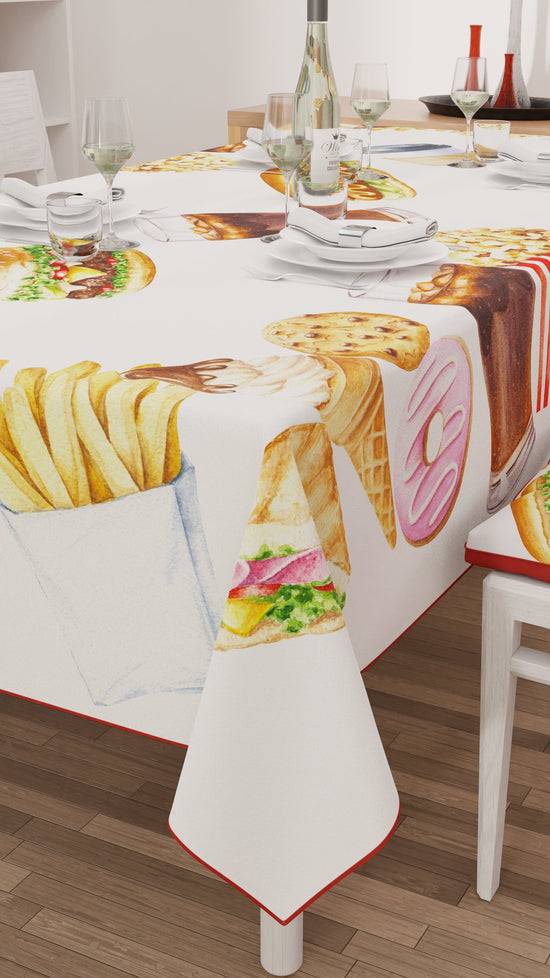 PETTI Tovaglia da tavola Antimacchia, Copritavolo da Cucina, Party Cinema Smaltimento dello stoccaggio