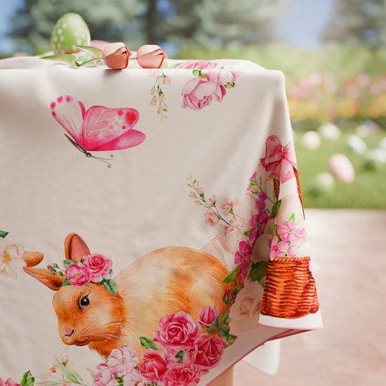PETTI Tovaglia Pasquale da Tavola Antimacchia, Copritavolo Pasqua da Cucina Pink Bunny Offerta migliore