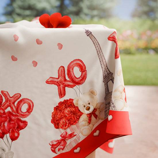 PETTI Tovaglia di San Valentino da tavola Antimacchia, Copritavolo per San Valentino da Cucina Amour Offerta temporanea