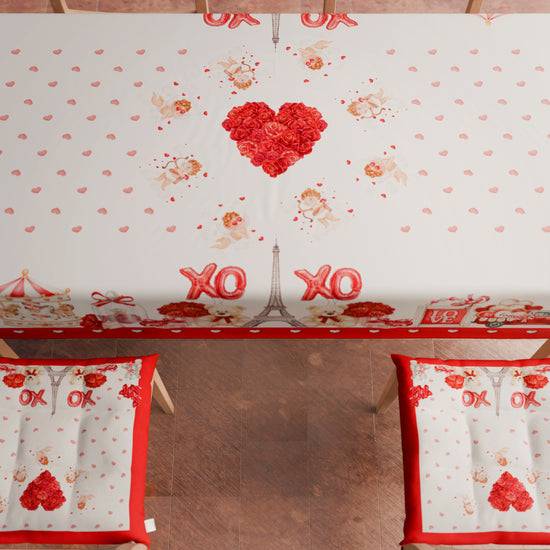 PETTI Tovaglia di San Valentino da tavola Antimacchia, Copritavolo per San Valentino da Cucina Amour Offerta temporanea