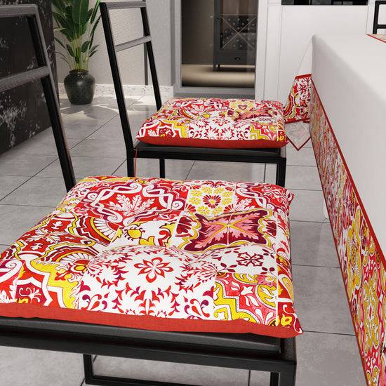 PETTI Cuscini per Sedie Coprisedia 6 Pezzi Vietri 02 Rosso Liquidazione