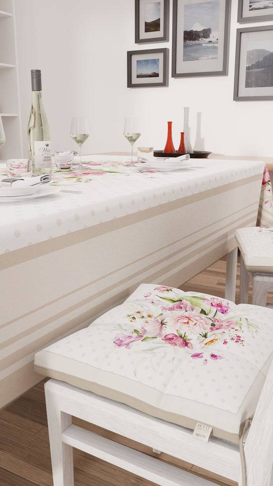 PETTI Cuscini per Sedie Coprisedia 6 Pezzi Shabby Pois Beige Latest stili
