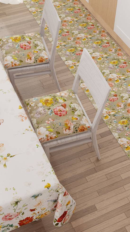 PETTI Cuscini per Sedie Coprisedia 6 Pezzi Floreale-06 Beige Solo un giorno rimasto