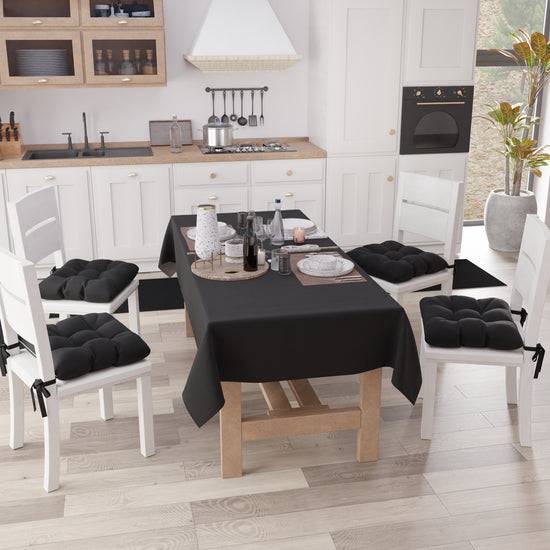 PETTI Cuscini per Sedie Cucina, Cuscini Coprisedie 6 Pezzi Nero Limitato a 3 giorni