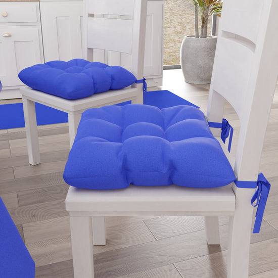 PETTI Cuscini per Sedie Cucina, Cuscini Coprisedie 6 Pezzi Blu Elettrico Duty-free