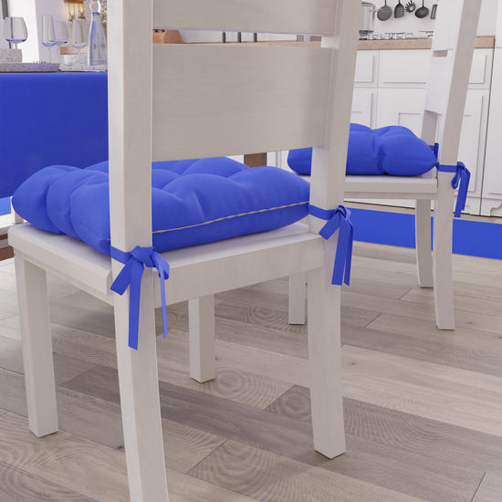 PETTI Cuscini per Sedie Cucina, Cuscini Coprisedie 6 Pezzi Blu Elettrico Duty-free