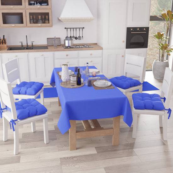PETTI Cuscini per Sedie Cucina, Cuscini Coprisedie 6 Pezzi Blu Elettrico Duty-free