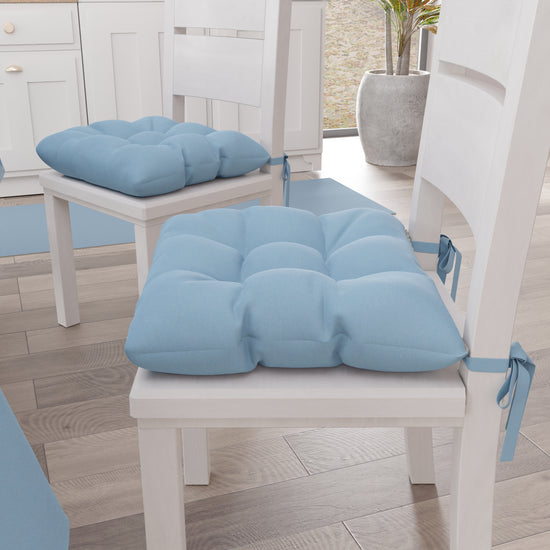 PETTI Cuscini per Sedie Cucina, Cuscini Coprisedie 6 Pezzi Azzurro 50% di sconto per tempo limitato