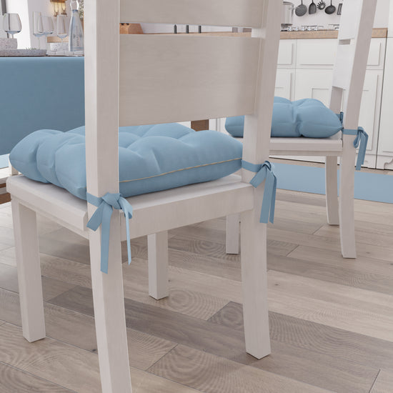 PETTI Cuscini per Sedie Cucina, Cuscini Coprisedie 6 Pezzi Azzurro 50% di sconto per tempo limitato