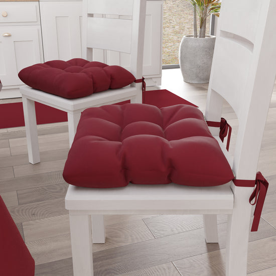 PETTI Cuscini per Sedie Cucina, Cuscini Coprisedie 6 Pezzi Bordeaux Italy