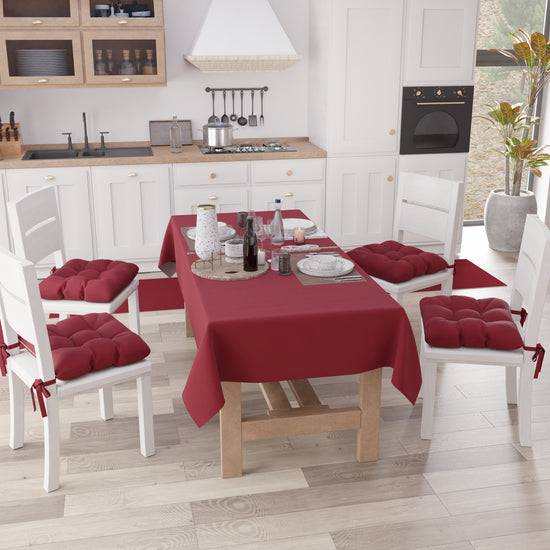 PETTI Cuscini per Sedie Cucina, Cuscini Coprisedie 6 Pezzi Bordeaux Italy