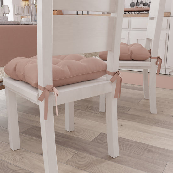 PETTI Cuscini per Sedie Coprisedia Shabby Chic Tinta Unita Cipria Qualità Garantita