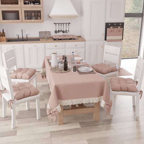 PETTI Cuscini per Sedie Coprisedia Shabby Chic Tinta Unita Cipria Qualità Garantita