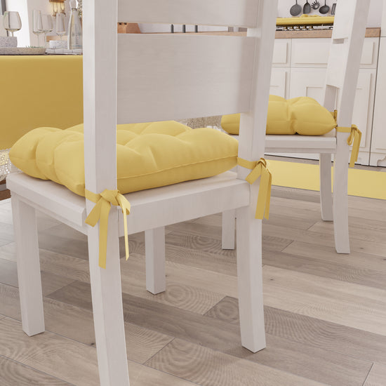 PETTI Cuscini per Sedie Coprisedia Shabby Chic Tinta Unita Giallo Acquista Ora