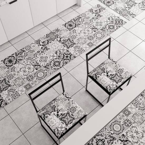 PETTI Tappeto Cucina Antiscivolo moderno Passatoia Cucina lavabile Vietri 02 Nero Consegna Veloce