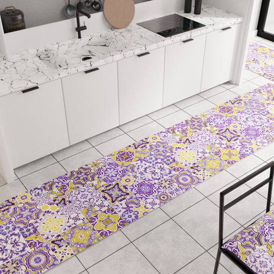 PETTI Tappeto Cucina Antiscivolo moderno Passatoia Cucina lavabile Vietri 02 Viola Affare Del Giorno