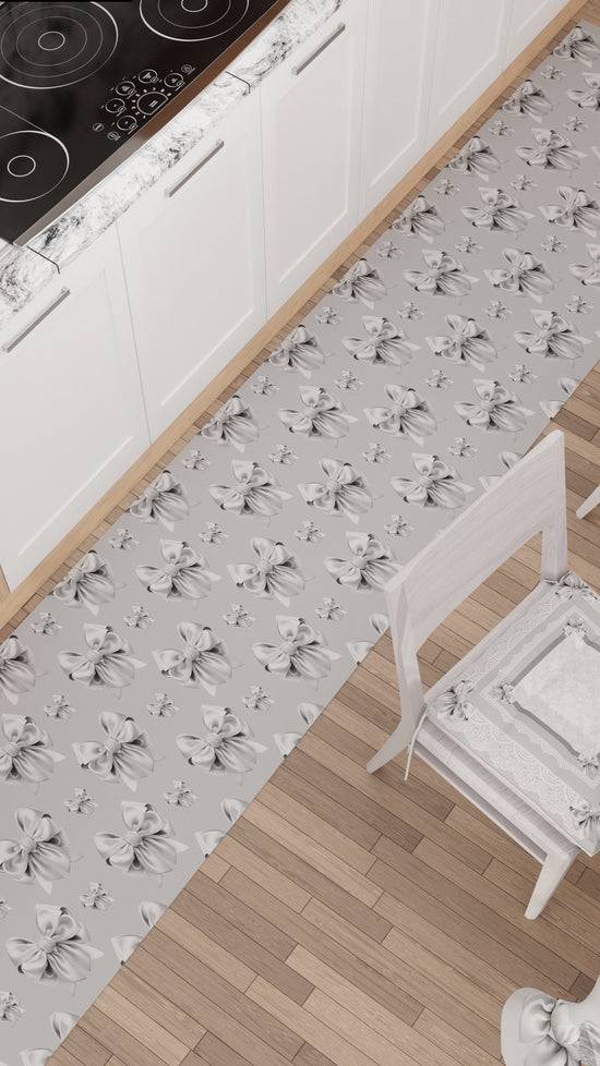 PETTI Tappeto Cucina Antiscivolo Passatoia Cucina lavabile, Cucina Fiocco Grigio Presa