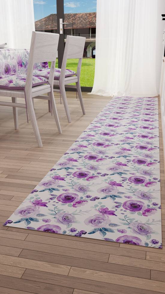 PETTI Tappeto Cucina Antiscivolo Passatoia Cucina lavabile, Floreale Viola Vendite Flash