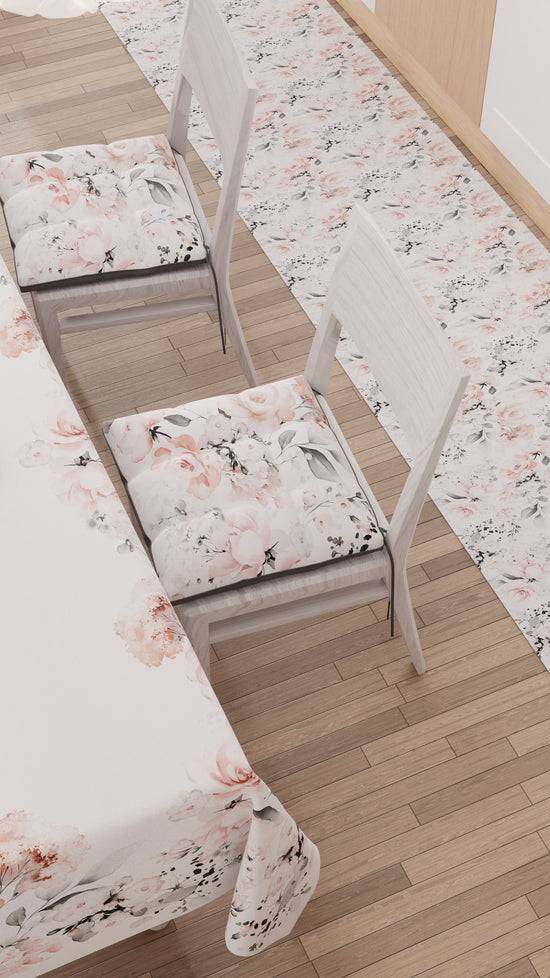 PETTI Tappeto Cucina Antiscivolo Passatoia Cucina lavabile, Floreale-17 Bianco Negozio
