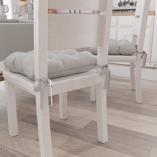 PETTI Cuscini per Sedie Coprisedia Shabby Chic Tinta Unita Grigio Chiaro Enormi risparmi