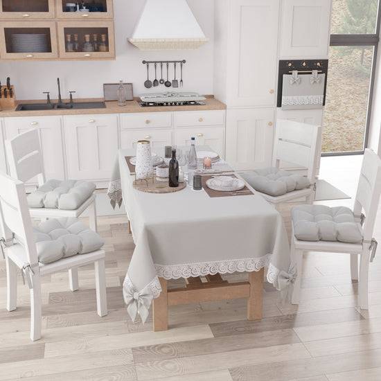 PETTI Cuscini per Sedie Coprisedia Shabby Chic Tinta Unita Grigio Chiaro Enormi risparmi