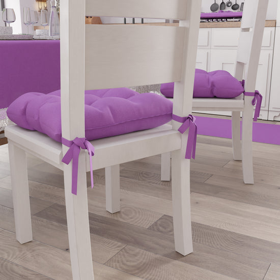 PETTI Cuscini per Sedie Coprisedia Shabby Chic Tinta Unita Lilla Ritorno libero