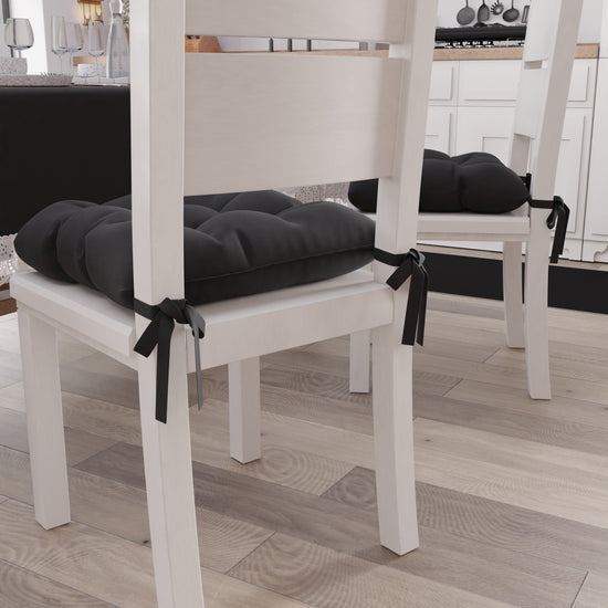 PETTI Cuscini per Sedie Coprisedia Shabby Chic Tinta Unita Nero Rilascio limitato
