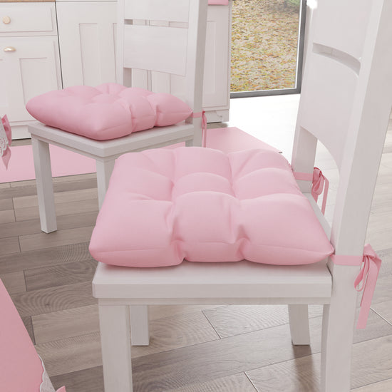 PETTI Cuscini per Sedie Coprisedia Shabby Chic Tinta Unita Rosa Ultimi tre giorni