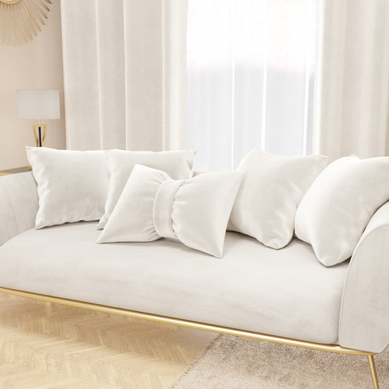 PETTI Cuscino Arredo Fiocco in Velluto 40x50 cm, Cuscino divano Bianco Fino al 65% di sconto
