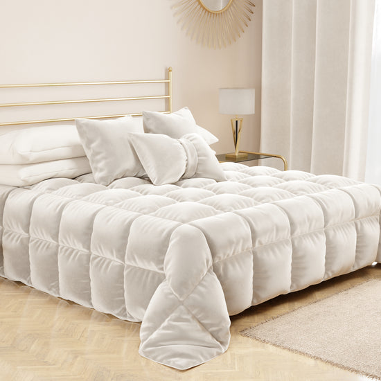 PETTI Cuscino Arredo Fiocco in Velluto 40x50 cm, Cuscino divano Bianco Fino al 65% di sconto