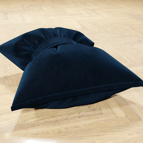 PETTI Cuscino Arredo Fiocco in Velluto 40x50 cm, Cuscino divano Blu Fino al 55% di sconto