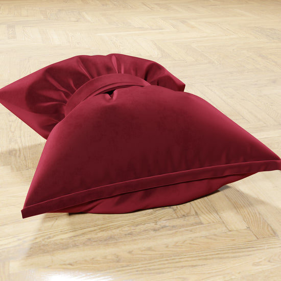 PETTI Cuscino Arredo Fiocco in Velluto 40x50 cm, Cuscino divano Bordeaux Enormi sconti