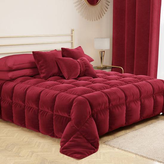 PETTI Cuscino Arredo Fiocco in Velluto 40x50 cm, Cuscino divano Bordeaux Enormi sconti