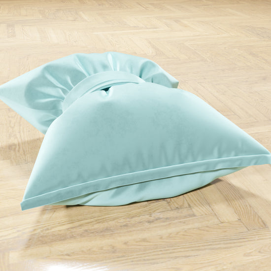 PETTI Cuscino Arredo Fiocco in Velluto 40x50 cm, Cuscino divano Celeste Limitato a 3 giorni
