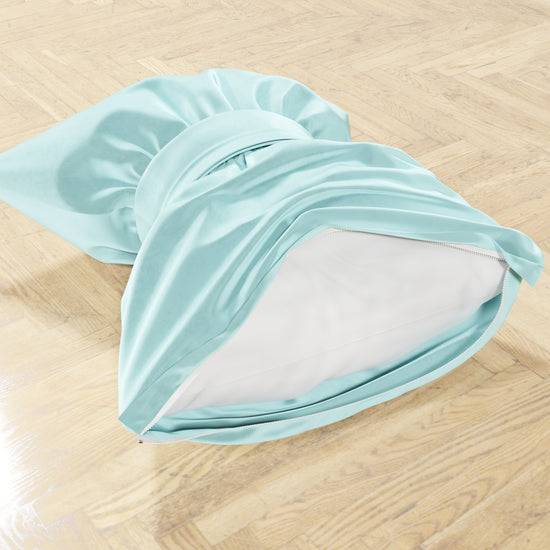 PETTI Cuscino Arredo Fiocco in Velluto 40x50 cm, Cuscino divano Celeste Limitato a 3 giorni