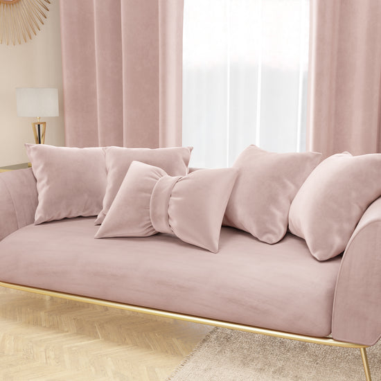 PETTI Cuscino Arredo Fiocco in Velluto 40x50 cm, Cuscino divano Cipria Duty-free