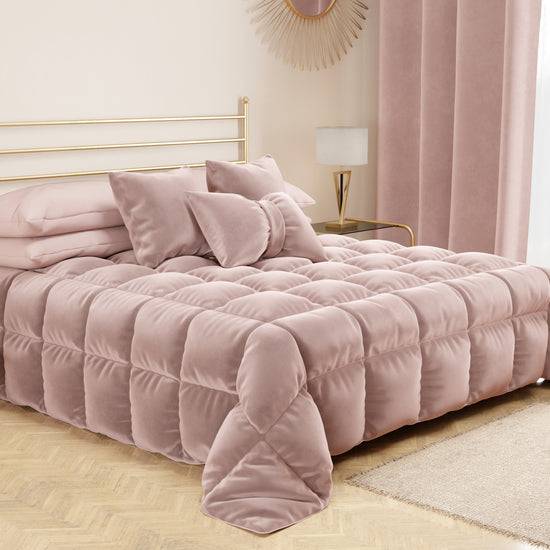 PETTI Cuscino Arredo Fiocco in Velluto 40x50 cm, Cuscino divano Cipria Duty-free