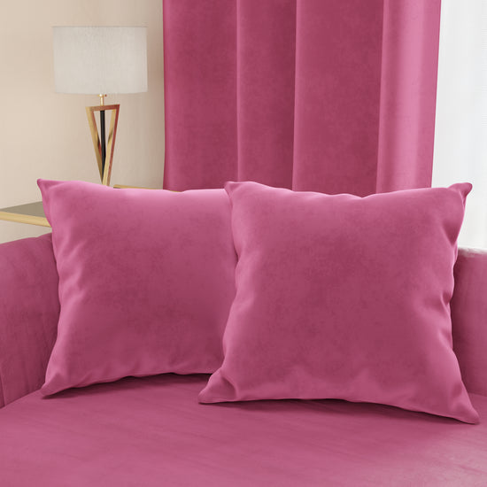 PETTI Cuscini Arredo in Velluto 2pz, Cuscini divano Fucsia