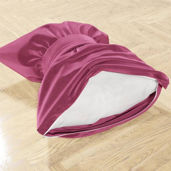 PETTI Cuscino Arredo Fiocco in Velluto 40x50 cm, Cuscino divano Fucsia Italy