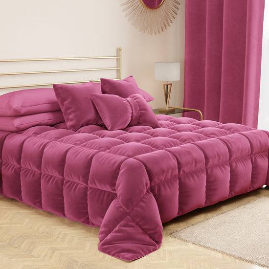 PETTI Cuscino Arredo Fiocco in Velluto 40x50 cm, Cuscino divano Fucsia Italy
