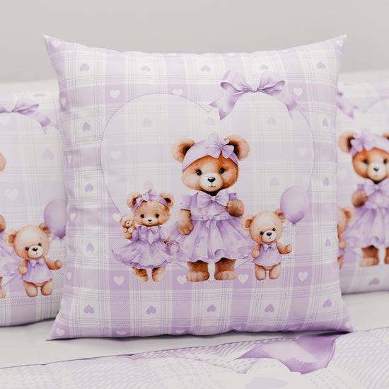 PETTI Cuscini, Copricuscini Divano, Cuscini Arredo in Stampa Digitale Teddy Love Lilla In Linea
