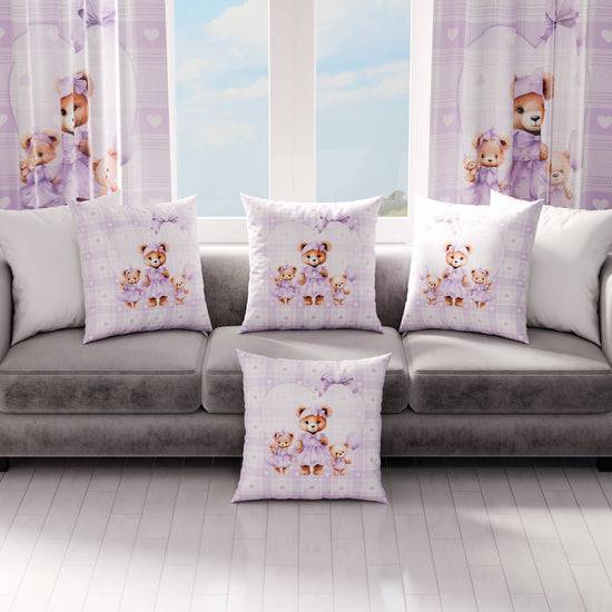 PETTI Cuscini, Copricuscini Divano, Cuscini Arredo in Stampa Digitale Teddy Love Lilla In Linea