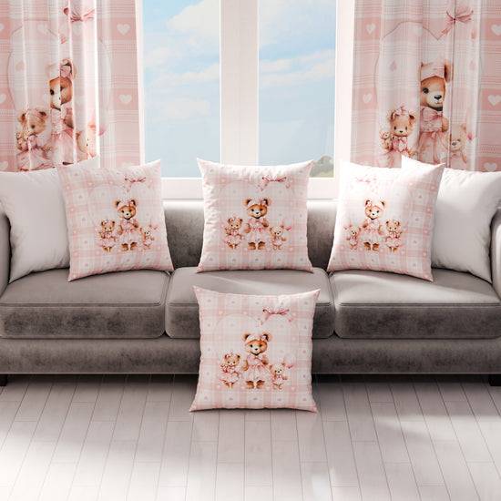 PETTI Cuscini, Copricuscini Divano, Cuscini Arredo in Stampa Digitale Teddy Love Rosa Nuovo