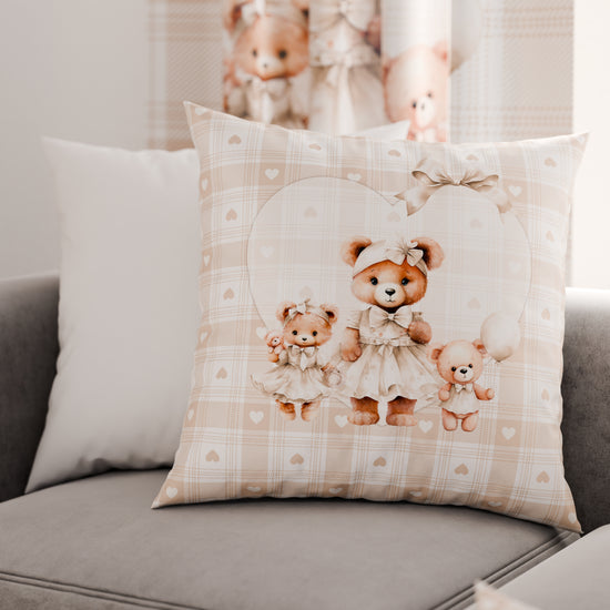 PETTI Cuscini, Copricuscini Divano, Cuscini Arredo in Stampa Digitale Teddy Love Tortora