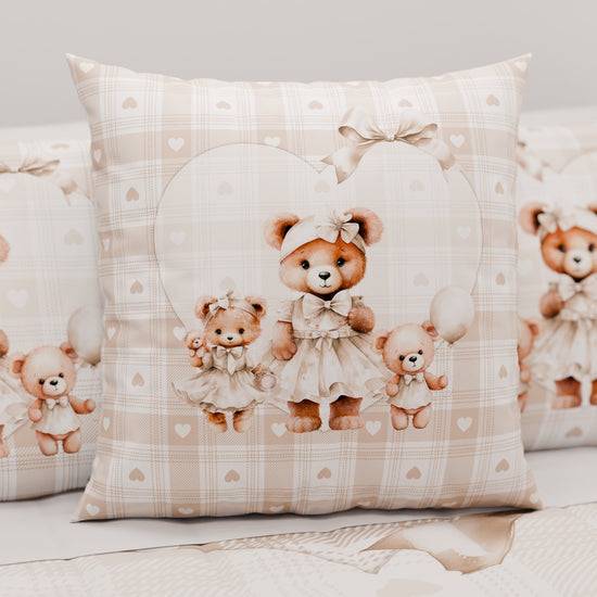 PETTI Cuscini, Copricuscini Divano, Cuscini Arredo in Stampa Digitale Teddy Love Tortora Qualità