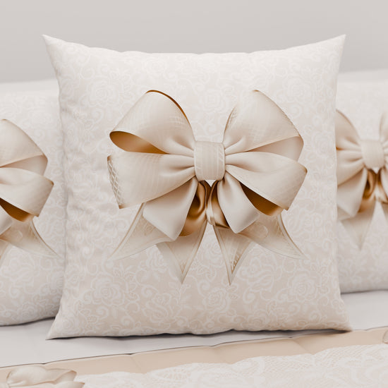 PETTI Cuscini, Copricuscini Divano, Cuscini Arredo in Stampa Digitale Fiocco Beige Promozione